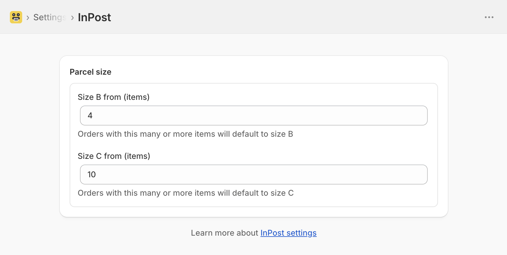InPost settings
